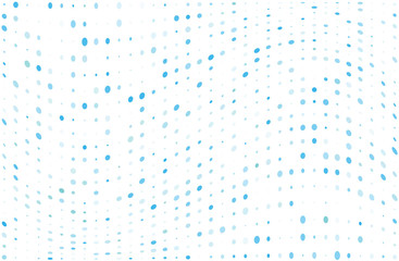 Wavy dotted pattern with circles, dots, point small and large scale.  Grunge halftone background. Digital gradient.