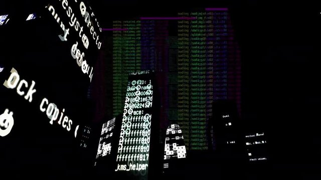 architecture made from code and computer programming. the buildings are based on the tokyo skyline