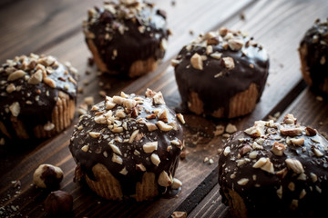 chocolate muffins with hazelnuts