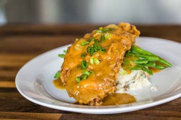 southern fried chicken with gravy