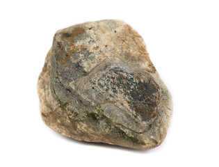 Obraz premium Single natural stone on white background, close-up
