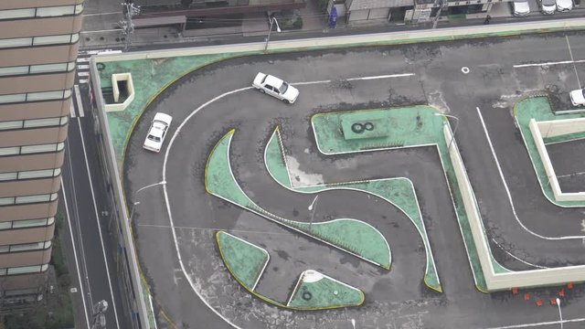Typical japanese driving school circuit made for students to practice.