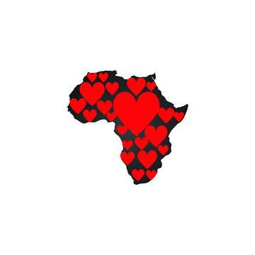 Love And Save For Africa Vector Illustration