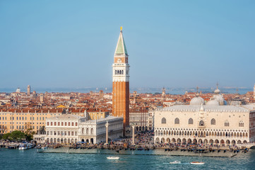 Fototapeta na wymiar Venice,Italy - 3 November, 2017: Top view at San Marco Campanile
