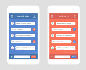 Vector phone chat interface