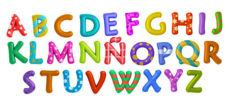 Letras del abecedario de colores en 3D
