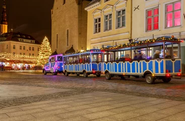 Foto op Canvas Tallinn. Train Santa Claus. © pillerss