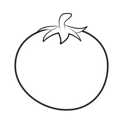  tomato outline for colouring book isolated on white background