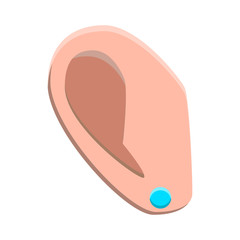  woman ear cartoon illustration isolated on white background