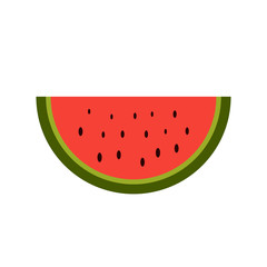 Colorful slice of watermelon with black seeds on a white background  - Eps10 vector graphics and illustration