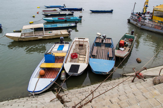 Zemun, Serbia September 02, 2014: Zemun quay and boats