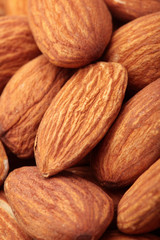 Almond. Almonds macro. Almonds background. Almond nuts.Almond nuts texture closeup.Selective focus