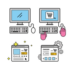 Online shopping on a desktop computer