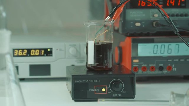 Electrolysis of copper. Electrolytic reduction of copper from solution. electrolysis in the chemical laboratory