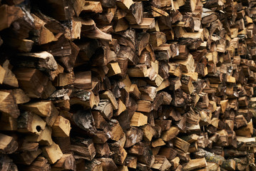 Close-up of a firewood pile