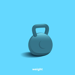 Naklejka na ściany i meble dumbbell with highlights and a shadow on a blue background