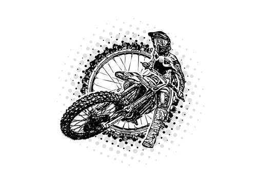 Fototapeta motocross rider vector illustration