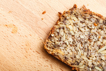 Whole grain bread with many big grains