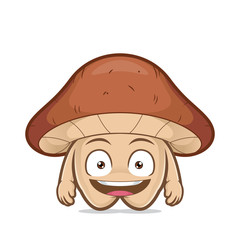 Clipart picture of a smiling mushroom cartoon character
