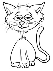 funny cat cartoon character coloring book