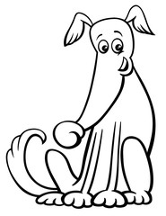 cute dog cartoon character coloring book