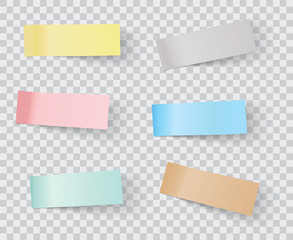 vector sticky notes, transparent shadows