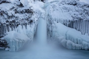 Frozen Landscape in Iceland nature - winter locked in Ice