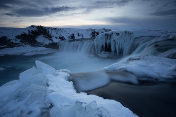 Frozen Landscape in Iceland nature - winter locked in Ice