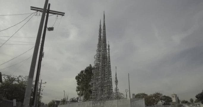Watts Towers - Tracking Towards Towers Facing West
