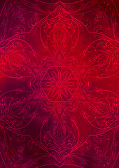 Fototapeta premium Sfondo texture orientale rosso con decorazione effetto mandala