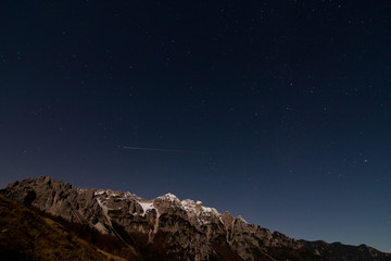 Fototapeta na wymiar Mountain peaks by night