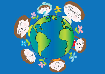Naklejka premium happy family background