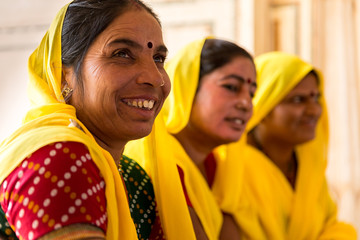 Traditional Indian Women in sari Costume