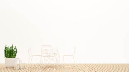 Dining room artwork for restaurant or hotel - Interior simple design - 3D Rendering