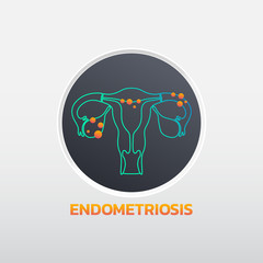 Endometriosis icon design, infographic health. Vector illustration.