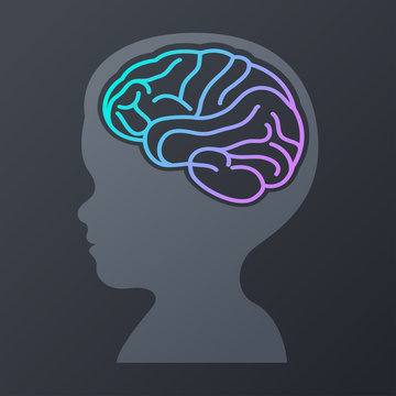 children brain icon design. logo vector illustration