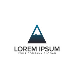 mountain minimal logo design concept template