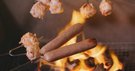 Barbecue time at winter time