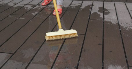 Brushing on the floor