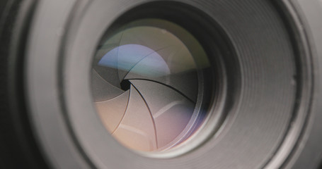 Camera Lens zooming in and out