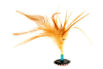 Shuttlecock on isolated white background