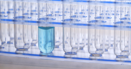 Test tube with blue liquid