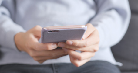 Woman using cellphone
