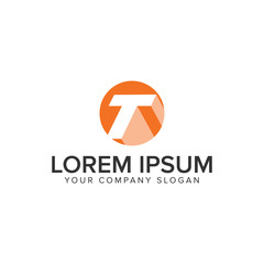 letter T circle shadow logo. negative space design concept template. fully editable vector