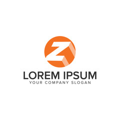 letter z circle shadow logo. negative space design concept template. fully editable vector