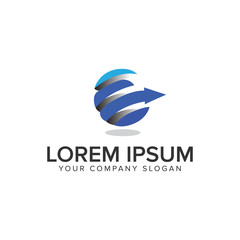 globe arrow technology business design concept template. fully editable vector