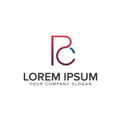 Fototapeta premium letter R and C logo design concept template. fully editable vector