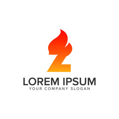 Obraz premium letter Z ignition Flame logo design concept template. fully editable vector