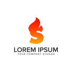 letter S ignition Flame logo design concept template. fully editable vector