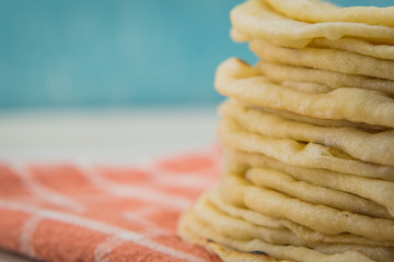 Flour Tortilla Stack with Copy Space to Left
